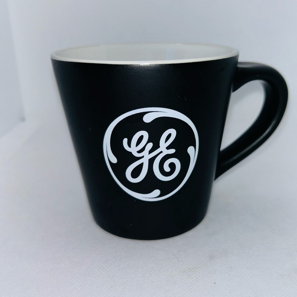 General Electric Vintage Black and White Coffee Mug 1970s